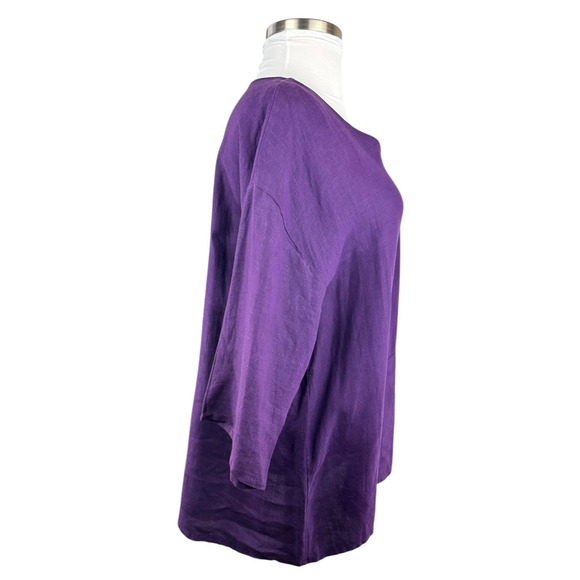 Bryn Walker 100% Linen Judy Oversized Tunic Top Purple Women's Large Lagonlook - Picture 9 of 15